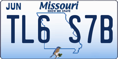 MO license plate TL6S7B