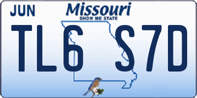 MO license plate TL6S7D