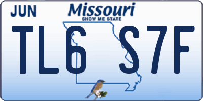 MO license plate TL6S7F