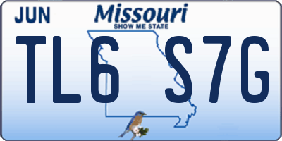 MO license plate TL6S7G