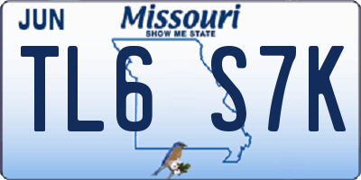 MO license plate TL6S7K