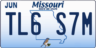 MO license plate TL6S7M
