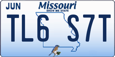 MO license plate TL6S7T