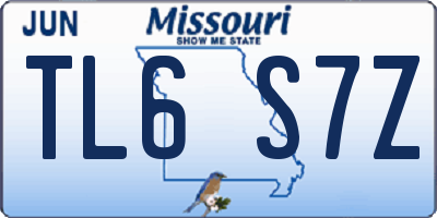 MO license plate TL6S7Z