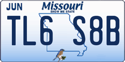 MO license plate TL6S8B