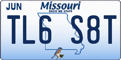 MO license plate TL6S8T