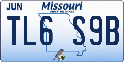 MO license plate TL6S9B