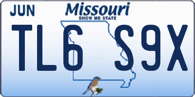 MO license plate TL6S9X