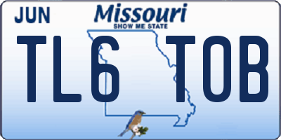 MO license plate TL6T0B