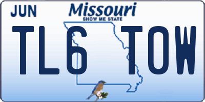 MO license plate TL6T0W