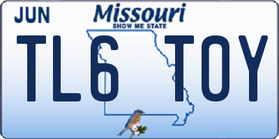 MO license plate TL6T0Y