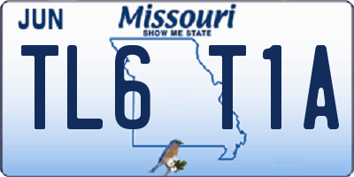 MO license plate TL6T1A
