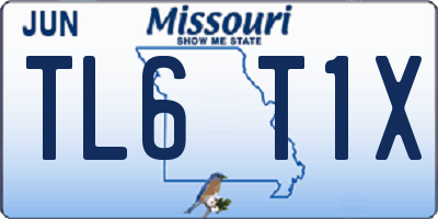 MO license plate TL6T1X