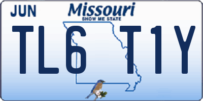 MO license plate TL6T1Y