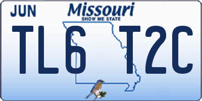MO license plate TL6T2C