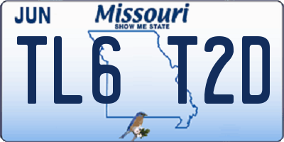 MO license plate TL6T2D