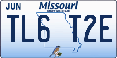MO license plate TL6T2E