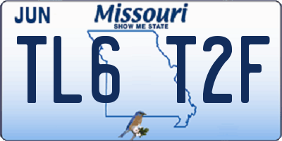 MO license plate TL6T2F