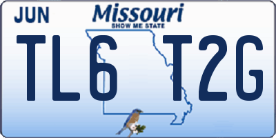 MO license plate TL6T2G