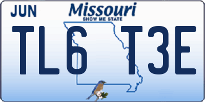 MO license plate TL6T3E