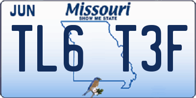 MO license plate TL6T3F