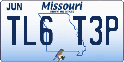 MO license plate TL6T3P