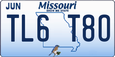 MO license plate TL6T8O