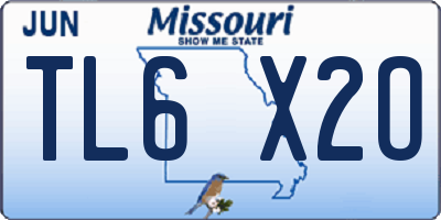 MO license plate TL6X2O