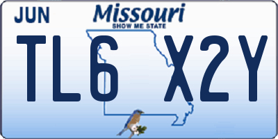 MO license plate TL6X2Y