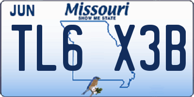 MO license plate TL6X3B