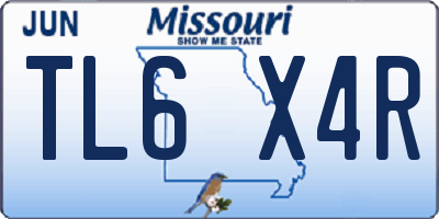 MO license plate TL6X4R