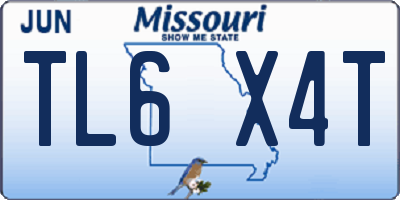 MO license plate TL6X4T
