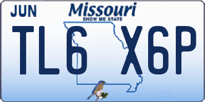 MO license plate TL6X6P
