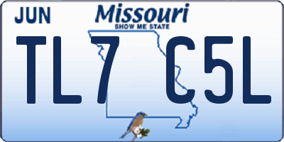MO license plate TL7C5L