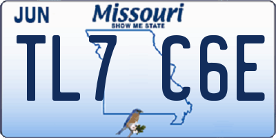 MO license plate TL7C6E