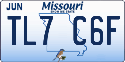 MO license plate TL7C6F