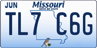 MO license plate TL7C6G