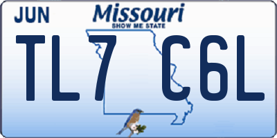 MO license plate TL7C6L