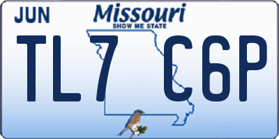 MO license plate TL7C6P