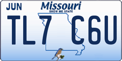 MO license plate TL7C6U