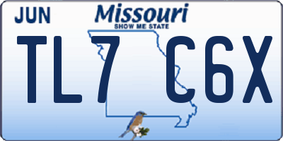 MO license plate TL7C6X