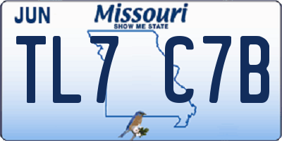MO license plate TL7C7B
