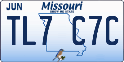 MO license plate TL7C7C