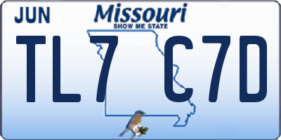 MO license plate TL7C7D