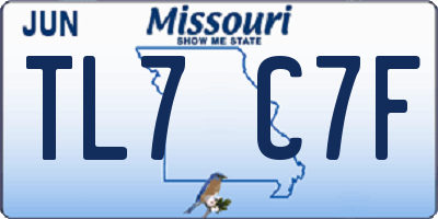 MO license plate TL7C7F