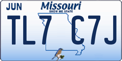 MO license plate TL7C7J