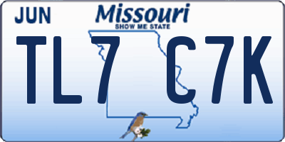 MO license plate TL7C7K