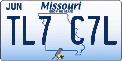 MO license plate TL7C7L