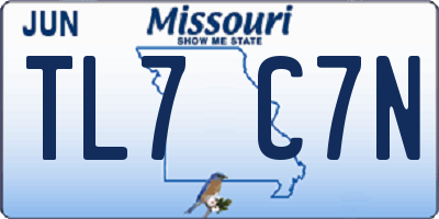 MO license plate TL7C7N