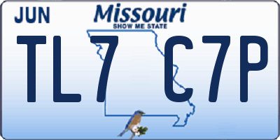 MO license plate TL7C7P